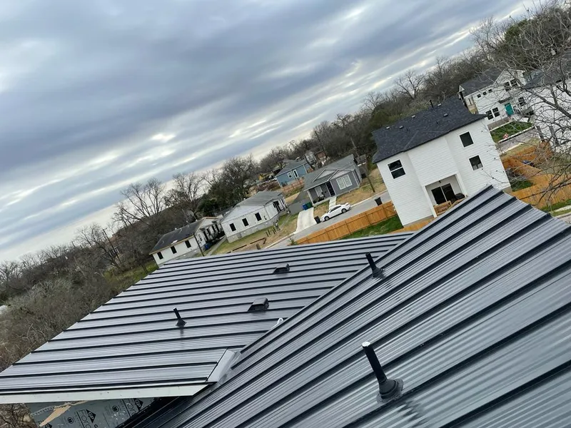 Standing seam metal roof panels with vents for Skylight Repair in Colonial Heights